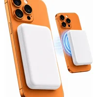Carregador Magsafe Por Indução Sem Fio Compatível Com Iphone Cor Branco 10000mah