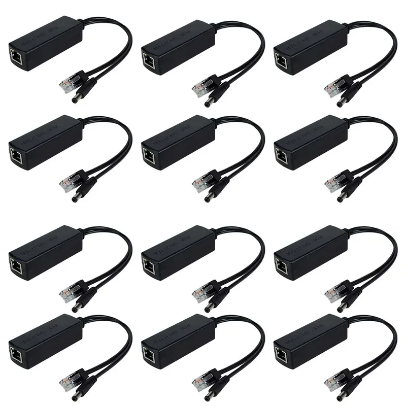 Kit 12 Adaptador Poe Ativo Power Over Ethernet 48v Saída 12v