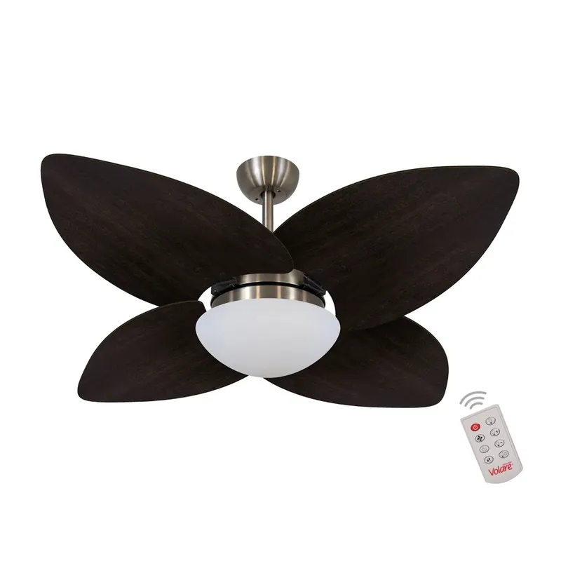 Ventilador De Teto Bronze 4 Pás Tabaco 220v Com Controle