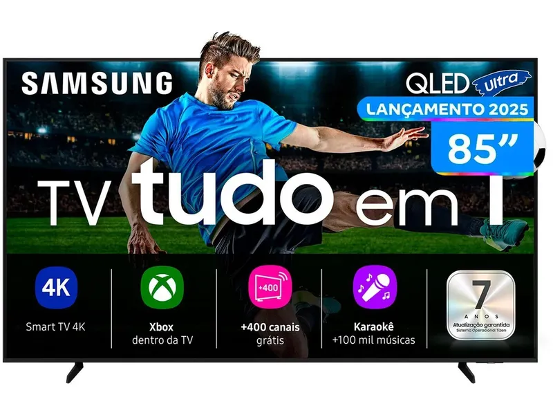 Smart TV 85" Samsung Ultra 4K QLED QN85Q7FAAGXZD Tizen Q4 AI 3 HDMI