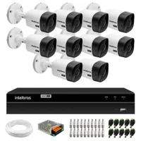 10 Câmeras Bullet Vhc 1120b Hdcvi Hd 720p Ip66 Visão Noturna 20m Intelbras + Dvr Mhdx 1216 16 Canais