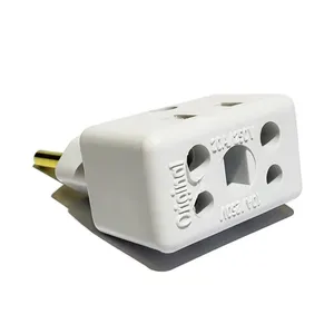 Adaptador De Tomada Flat Bob Branco