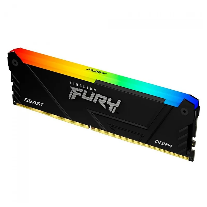 Memória DDR4 Kingston Fury Beast RGB, 32GB (2x16GB), 3200Mhz, Preto, KF432C16BB2AK2/32