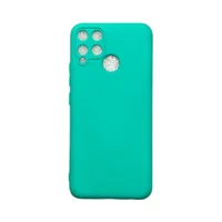 Capa Realme C15 Silicone Aveludada Protege Câmera Fechado Colorida Capinha Anti Impacto Realme C15:verde Água