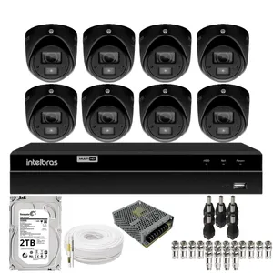 Kit 8 Câmeras Intelbras Bullet 3220b Full Color Com Áudio Dvr Intelbras 1216-c Mhdx Com Acesso Remoto Hd 2TB
