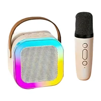 Caixa De Som 1 Microfone Speaker Infantil Sem Fio Portátil 110v/220v Cor Rosa