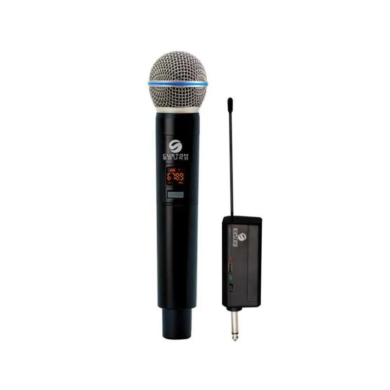Transmissor Sem Fio Bastão E Receiver Uhf P10 Custom Sound Cw 20 - Bk