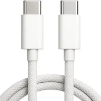 Cabo Usb-c Para Usb-c 60w 2 Metros Nylon Trançado – Carregamento Rápido, Compatível Com Iphone 15, Android, Ipad, Notebooks