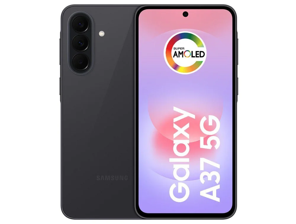 Smartphone Samsung Galaxy A37 256GB 5G 6GB RAM Preto 6,7" Câm Tripla + Selfie 12MP