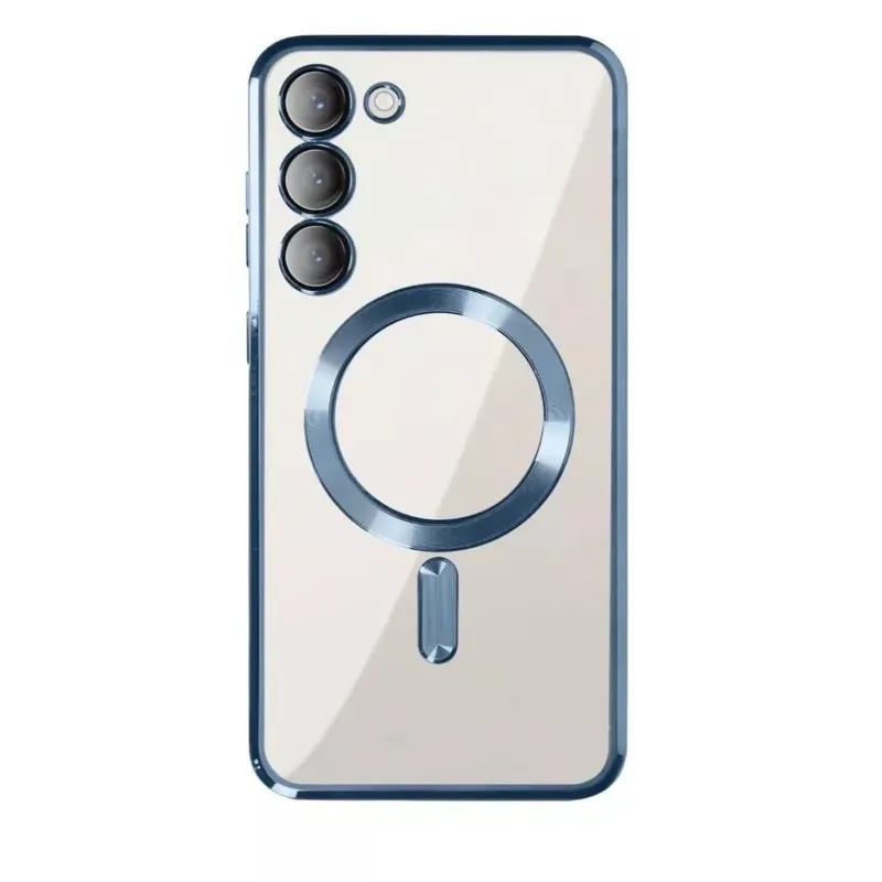 Capa Magsafe com Proteção na Lente para o Samsung Galaxy S25 Plus - Cor: Azul