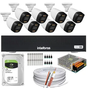 Kit 8 Câmeras Segurança Intelbras, Color 1080p 2.8mm Dvr