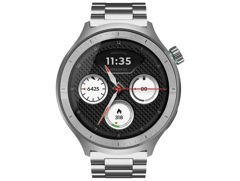 Smartwatch Motorola Moto Watch 47mm Pulseira Prata Bluetooth