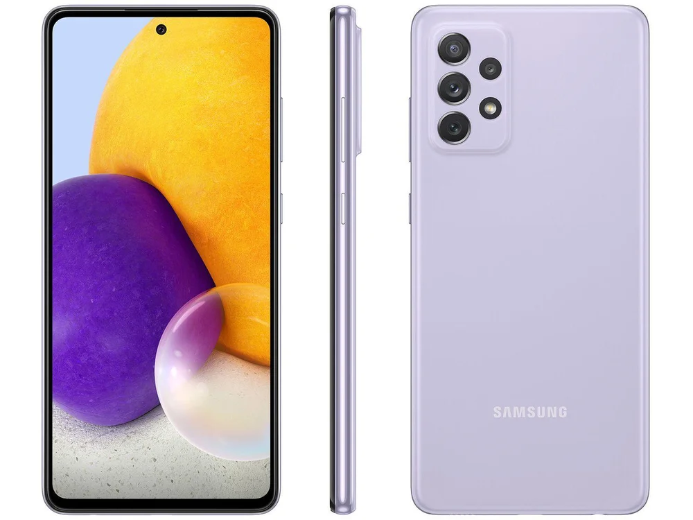 Smartphone Samsung Galaxy A72, 128GB, 6GB Ram, Tela 6.7", Violeta