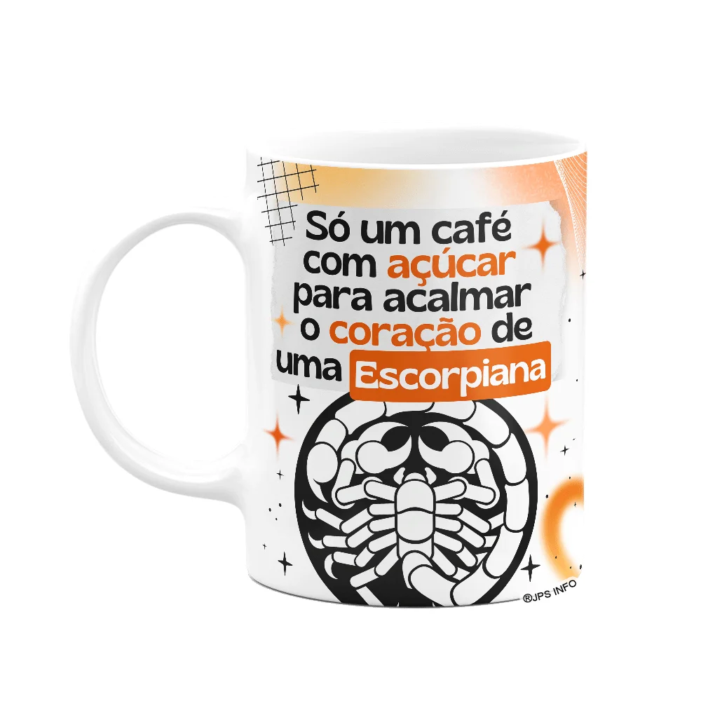 Caneca Divertida Signos Escorpião Café