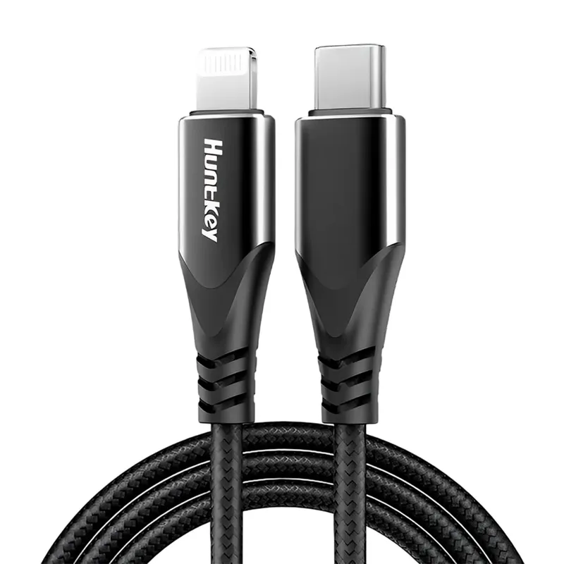 Cabo Usb C Para Lightning Huntkey Macho/macho 1.5m Preto