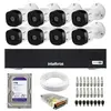Kit 8 Câmeras Intelbras Vhl 1220 B G8 Bullet Full Hd 1080p Infra 20m Ip66 + Dvr Mhdx 1108c + Hd 1TB