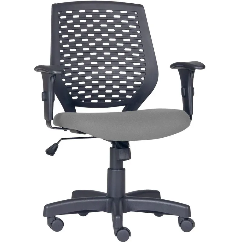 Cadeira De Escritório Giratória Executiva, Ergonômica Tech L02, Corino Cinza - Lyam Decor