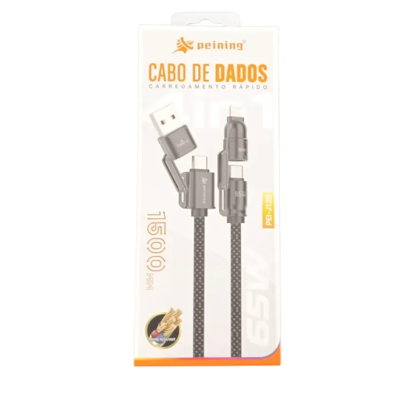 Cabo Celular 4 Em 1 1,5m 65w Pei-j129 Peining
