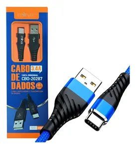 Cabo Rápido Usb Para Tipo-c Inova Nylon Preto