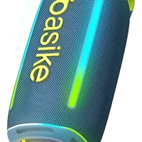 Caixa De Som Portatil Bluetooth Prova D'água Basike RGB Verde