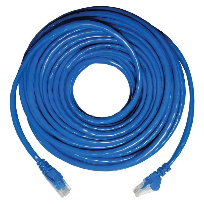 Cabo De Rede Exbom Patch Cord Ethernet Lan Rj45 Cat5e Utp 30 Metros Azul
