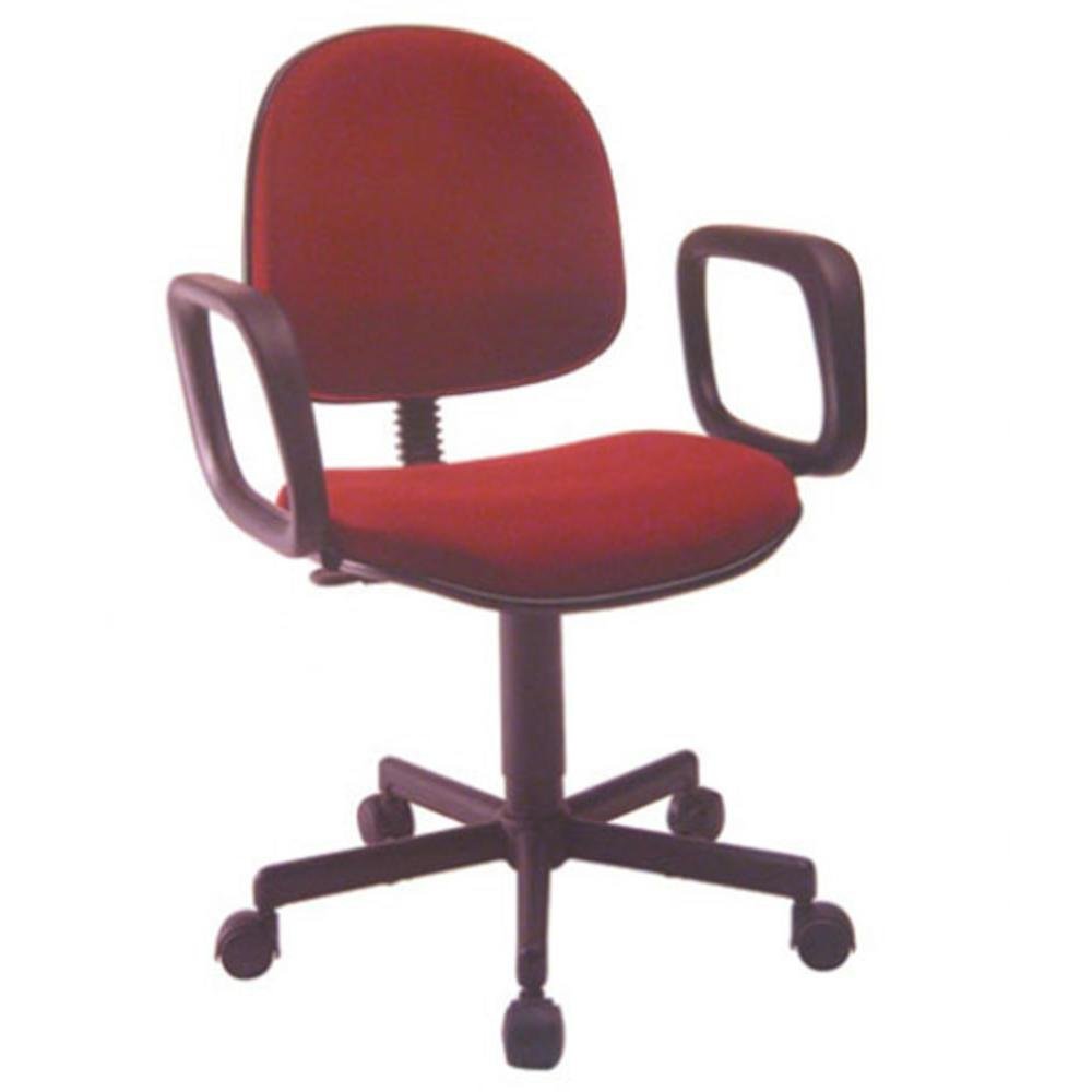Cadeira Executiva Com Braços E Base Fixa Em S, Linha Lombar,vermelho