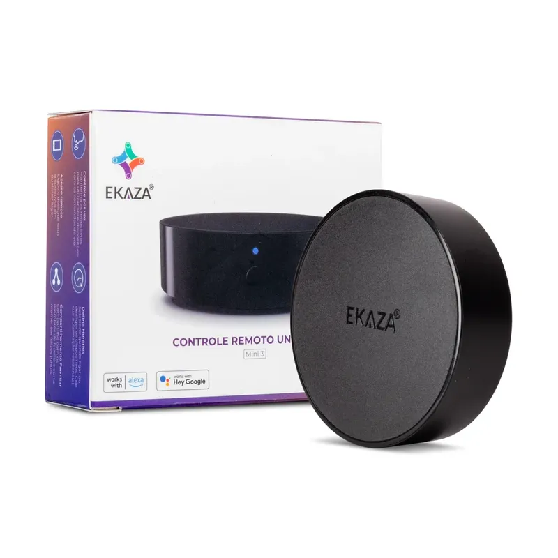Controle Remoto Inteligente Universal Ekaza Wifi Infravermelho Smart Alexa E Google - Preto