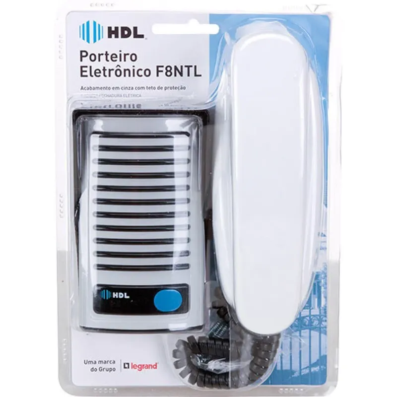 Kit Interfone Porteiro Eletrônico Hdl F8-ntl, Az02, Hdl, Branco