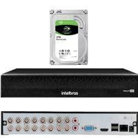 Kit Intelbras, DVR 1016c FULL HD, 16 Canais + HD 2TB