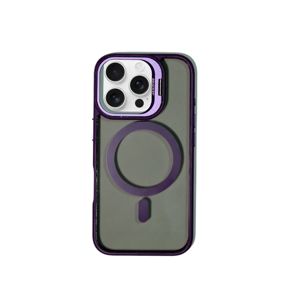 Capa Capinha Super Premium Magsafe Magnética Com Suporte Bracket + Película De Câmera Para Iphone 16