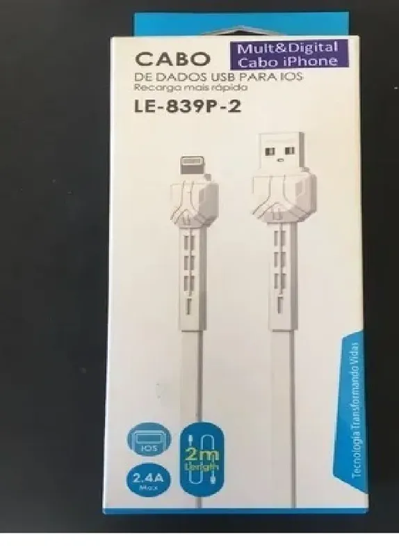 Cabo Usb Para Ios It-blue Le-839p-2 Recarga Mais Rápida + Nf