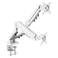 Suporte de Mesa Articulado para 2 Monitores de 17" a 32" FlexiSpot F5D, Ajustes com Pistão a Gás, VESA, Branco - F5DW