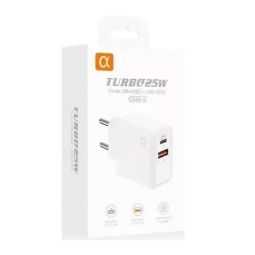 Fonte Carregador De Celular 25w Agold Usb-c E Usb Ca45-4