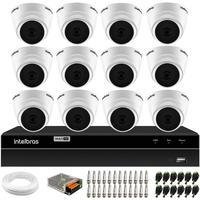 Kit Intelbras, 12 Câmeras VHD 1220 Dome G6, FULL HD 1080p, Lente 2.8mm, Visão Noturna 20m + DVR Mhdx 1216, Multi HD 12