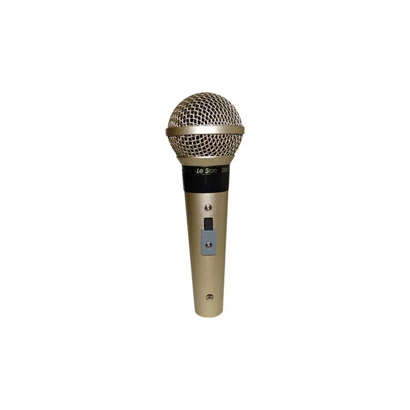 Microfone Profissional SM58, P4, Champanhe, Acompanha Cabo De 5 Metros