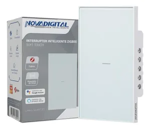 Interruptor Inteligente Zigbee Linha Quartzo Novadigital 10 A 3 Botões Branco Qz-3w