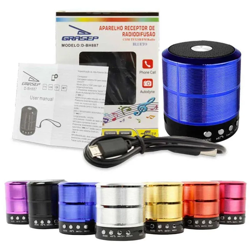 Caixa De Som Bluetooth D-bh887 Preta Grasep