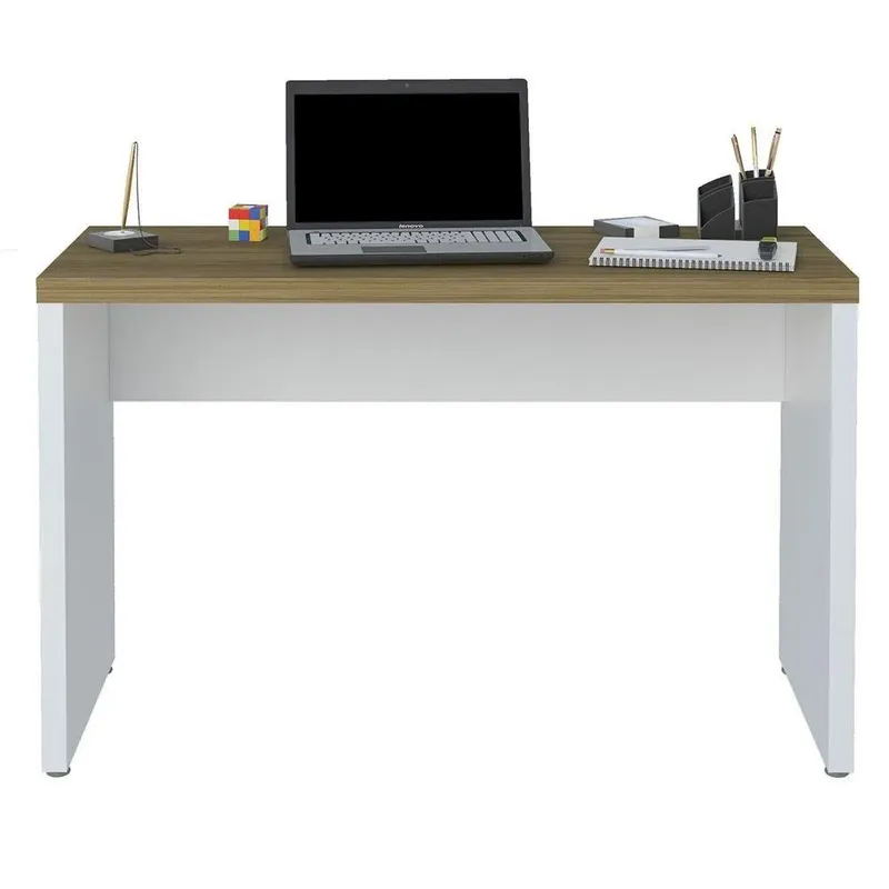 Mesa Para Escritório Escrivaninha Tamburato Mdp Freijó/branco