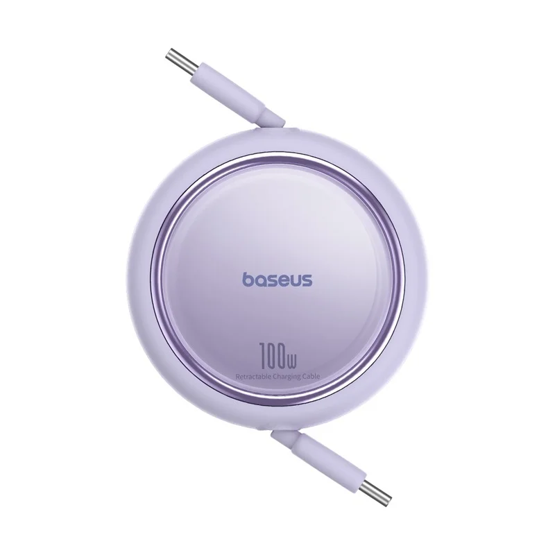 Cabo Turbo Baseus Tipo-c P/ Tipo-c Retrátil 100w 1m - Lilás