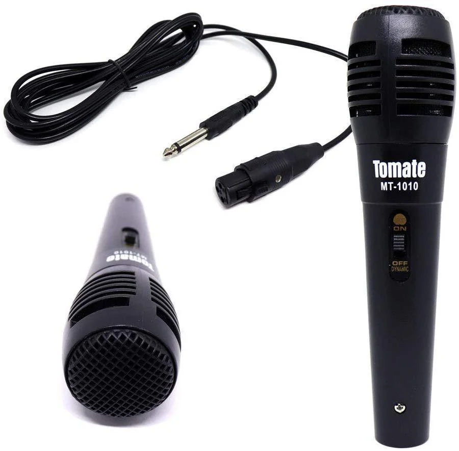Microfone Profissional Com Fio 3m Mt-1010 Tomate
