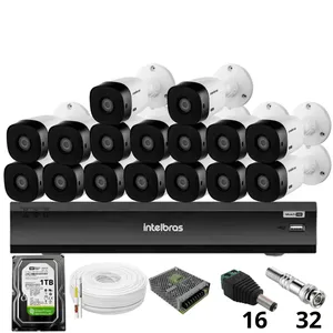 Kit 16 Câmeras Intelbras 1220b Full Hd Dvr Intelbras Imhdx 3132 Inteligência Artificial Hd 1TB