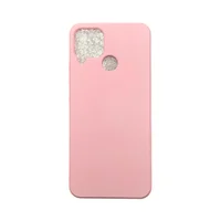 Capa Realme C15 Silicone Aveludada Câmera Aberta Colorida Capinha Anti Impacto Realme C15:rosa Bebê