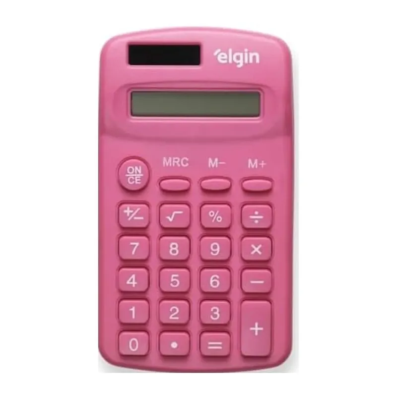 Calculadora De Bolso Rosa 8 Dígitos Solar - Elgin 1485r