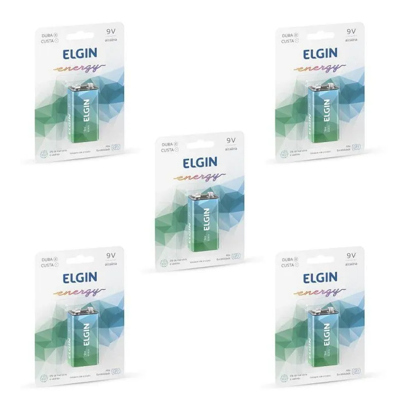 Kit Com 5 Cartelas De Baterias 9v Alcalina C/1 Ht01 82158