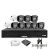 Kit 8 Câmeras Intelbras 3220b Full Color Com Áudio Dvr Mhdx 1016-c Intelbras Com Detecção De Movimentos Sem Hd
