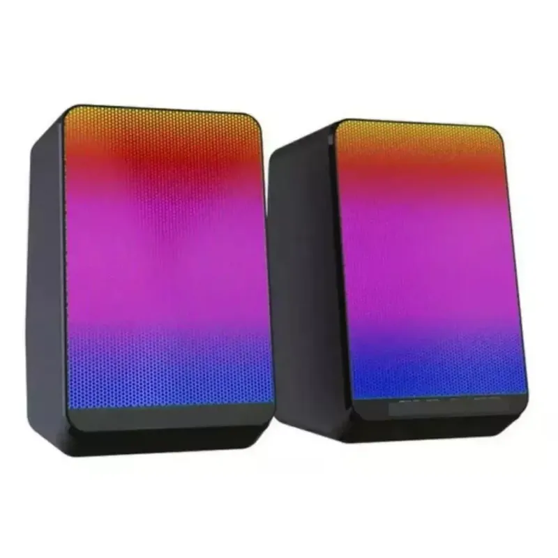Caixa De Som Multimidia 2.0 6W RMS Iluminação LED RGB KP-RO839 Knup Hórus