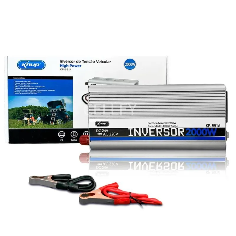Inversor Energia Veicular Automático 2000w Senoidal 24v 220v
