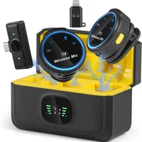 Microfone De Lapela Profissional Sem Fio Com Capa De Carregamento, 2 Mini Microfones Sem Fio Com Cancelamento De Ruído Inteligente