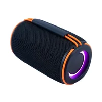 Caixa De Som Portátil Bluetooth Com Luzes Roxas E Alça