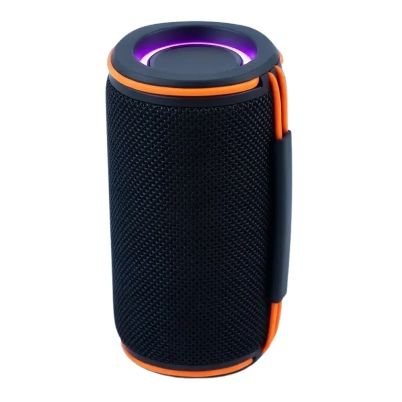 Caixa De Som Bluetooth Portátil LED Roxo Com Alça